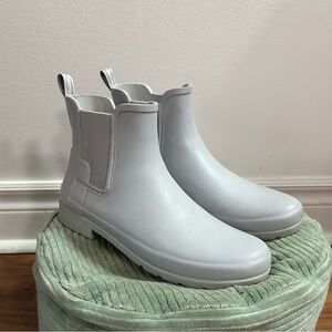 Hunter Refined Slim Fit Chelsea Rain Boots in Gray